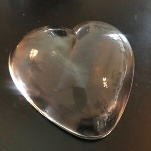 Paperweight Clear Glass Heavyweight Puffed Heart